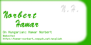 norbert hamar business card